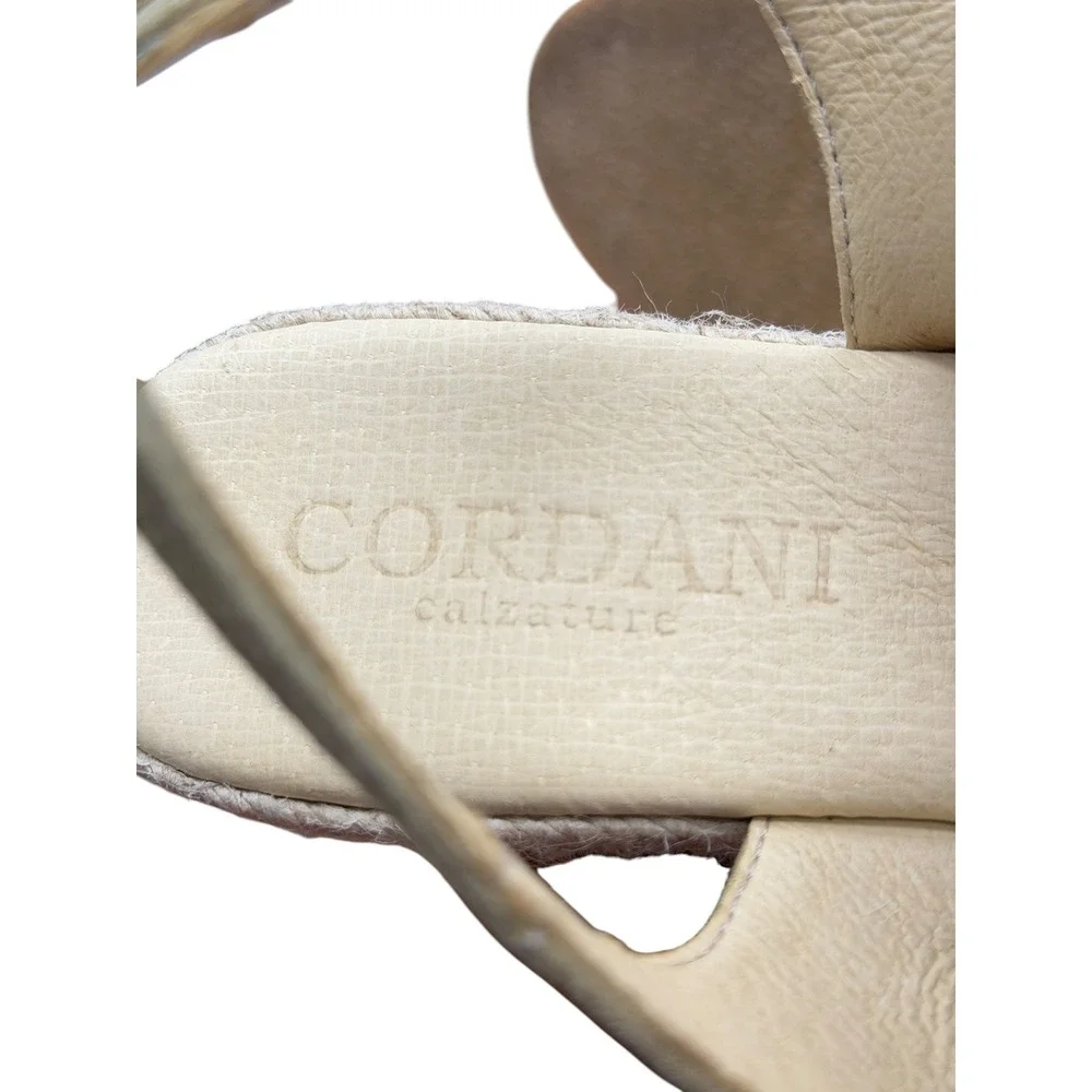 Cordani Evan Espadrille Wedge Sandal Women SZ 38 Green Boho Suede Slingback Soft